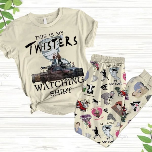 Twisters Movie Pajamas Set, Twisters Movie Shirt, Not My First Tornado Shirt, The Extreme Twister Pajamas-image