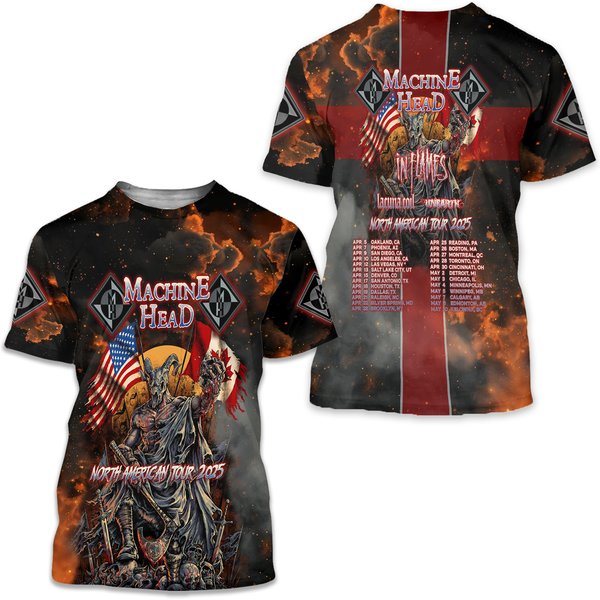 Machine Head North America Tour 2025 In Flames T-Shirt 3D-image