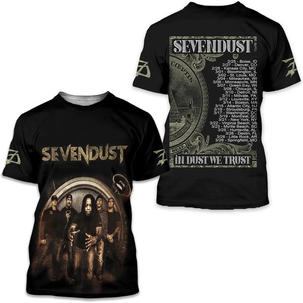 Sevendust In Dust We Trust Tour 2025 The Schedule Of Greatness T-Shirt 3D-image