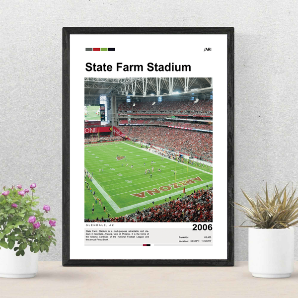 State Farm Stadium Poster, Cardinals Football Poster Print, Football Stadium Poster-image