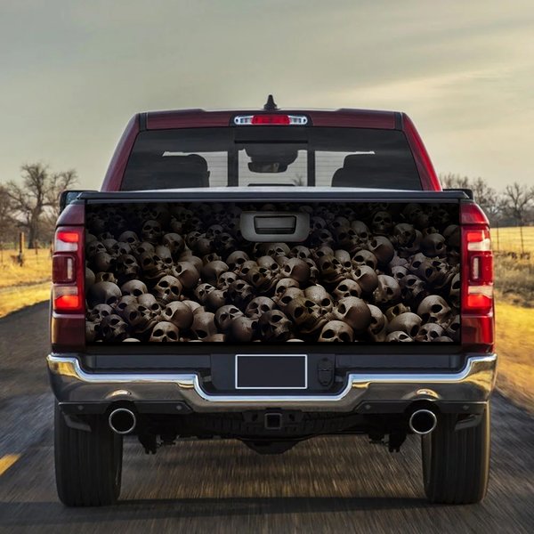 Pile Of Skulls (aged) Tailgate Wrap Vinyl Graphic Decal