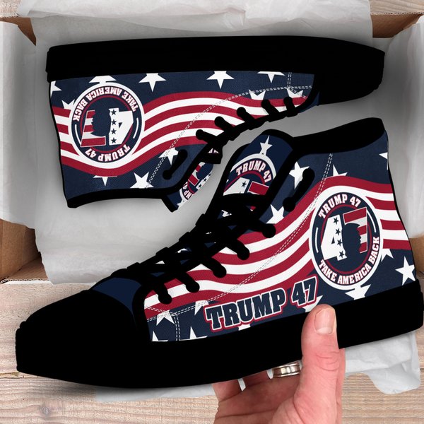 Trump 47 Take America Back Mens Black High Tops-image