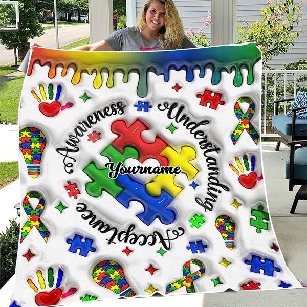 Autism Awareness - Personalized Autism Awareness Blanket-image