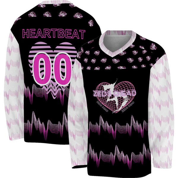 Custom Number Zeds Dead Heartbeat Custom Edm Rave Hockey Jersey-image