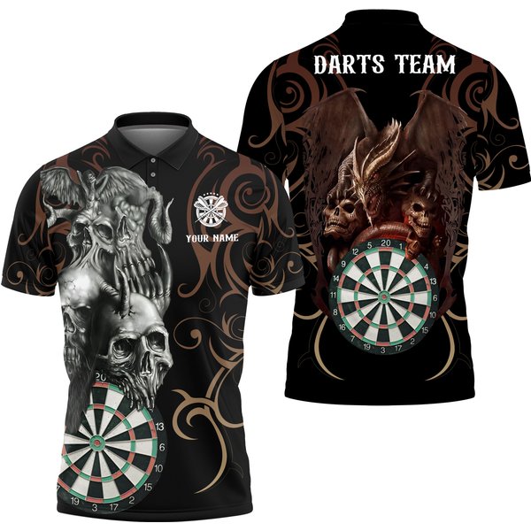 Dart Pattern 3D Print Men's Polo Shirt Casual Fashion Short Sleeved Polo Shirt-image