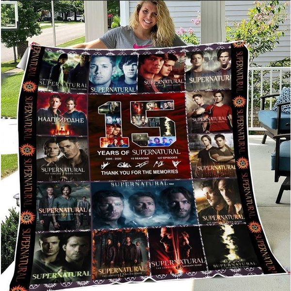 Supernatural 15 Season Thank You For Your Fleece Blanket-image