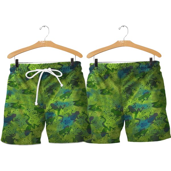 Green Frog Hawaiian Shirt And Shorts-image