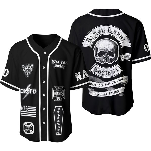Black Label Society Strength Determination Merciless Baseball Jersey-image
