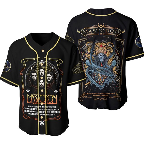 Mastodon Baseball Jersey, American Heavy Metal Band Jersey-image
