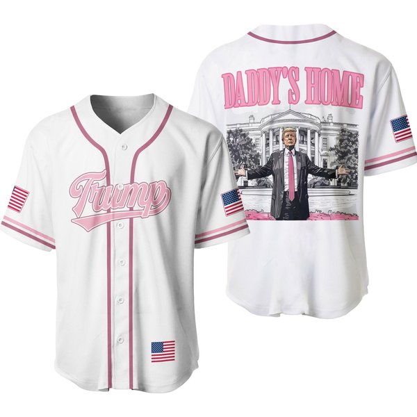 Daddy's Home Trump 2025 47Th President Trump Support Baseball Jersey Shirt-image