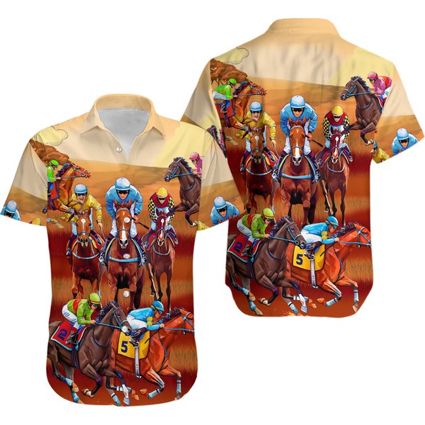 Kentucky Derby Horse Racing Summer Hawaiian Shirt-image