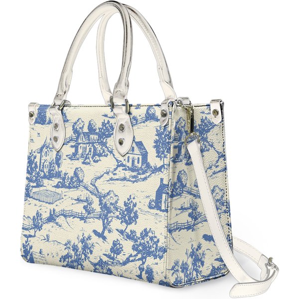 Toile-De-Jouy Vintage Inspired Leather Bags, Gift For Her, Gift For Friend-image