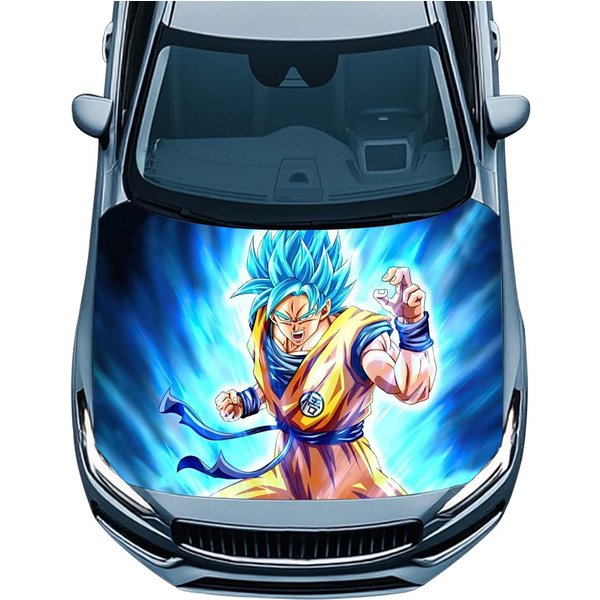Goku, Super Saiyan Blue Car Hood Cover, Dragon Ball Z Auto Hood Cover-image