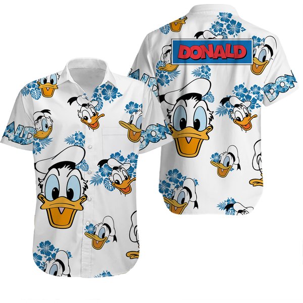 Duck Hawaii Beach Shirt, Duck Movie Button Up Shirt Holiday-image