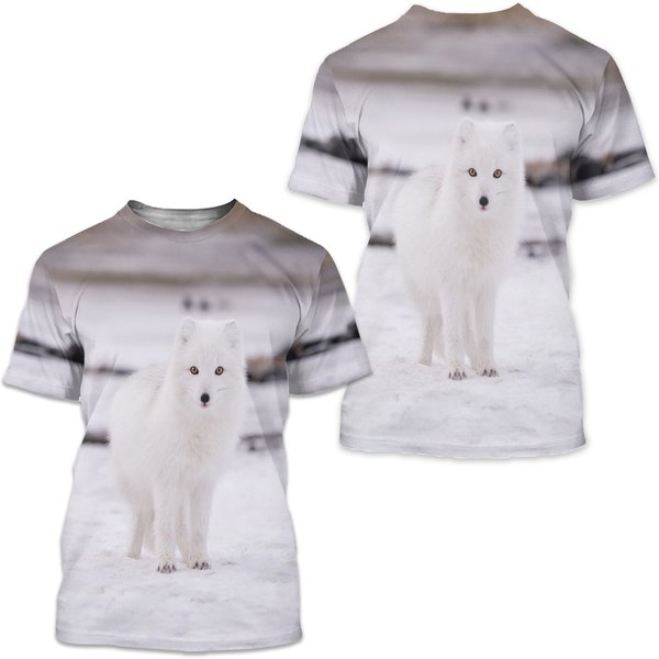 3D Printed Cute Animal Arctic Fox T-Shirt For Men Casual Streetwear T-Shirt-image