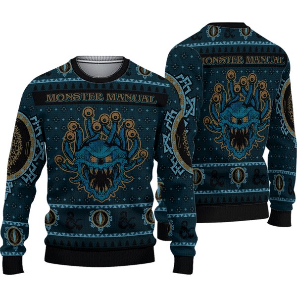 Roll Initiative Dungeons &Amp; Dragons Ugly Christmas 3D Sweater-image