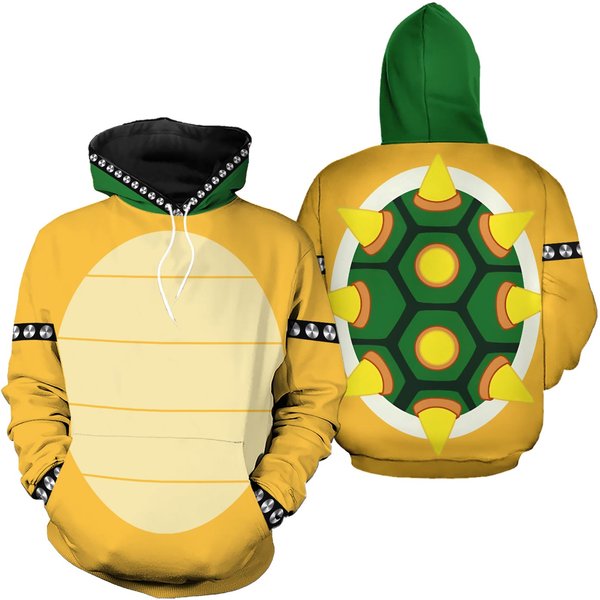 Bowser Koopa Cosplay Hoodie Outfits 3d Printed Pullover Pants Set Fancy Suit