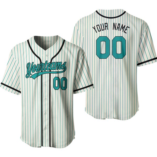 Teal Stripe Personalized Baseball Jersey - Perfect For Baseball Fans-image