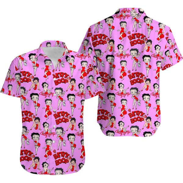 Betty Boop Pink 3D Hawaii Shirt, The Mother Day Gift, Christmas Gift-image