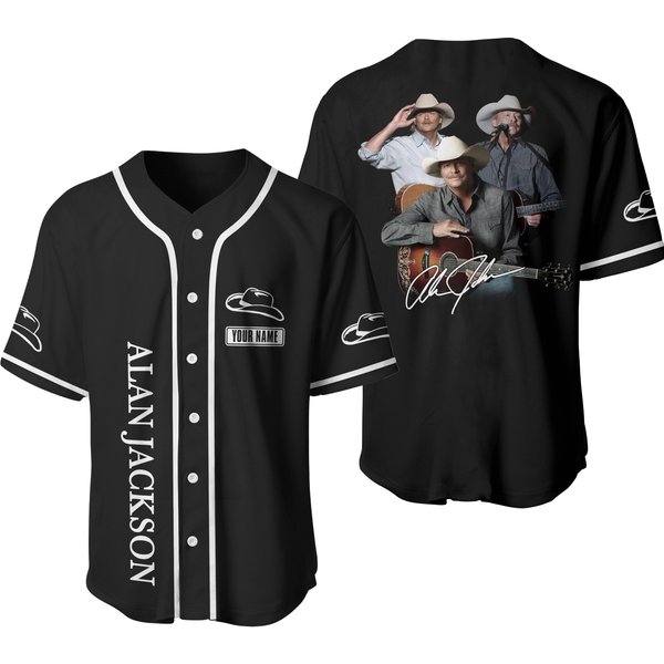 Personalized Unisex Alan Jackson Band Printed Baseball Jersey-image