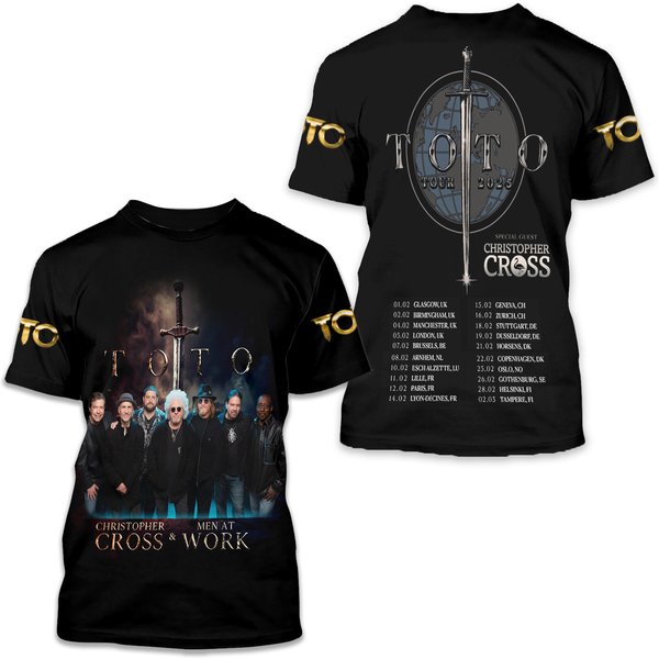 Toto Christopher Cross Men At Work Tour 3D T-Shirt-image