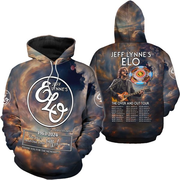 "Jeff Lynne’S Elo 61St Anniversary Thank You Tour 2024 3D Hoodie-image