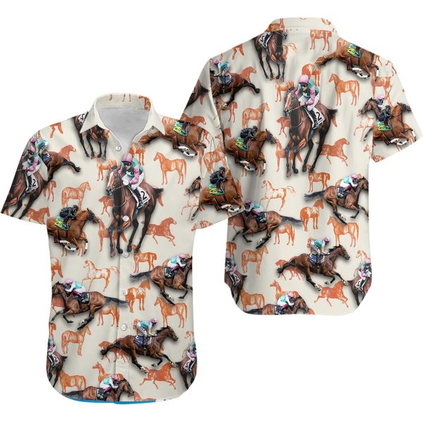 Horse Racing Hawaiian Shirt, Horse Racing Summer Shirt-image