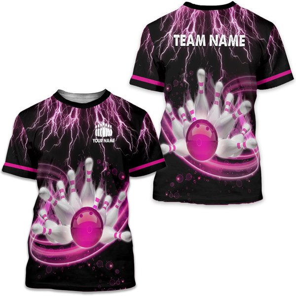Funny Customize Name Team Name Bowling Team Men's T-Shirt-image