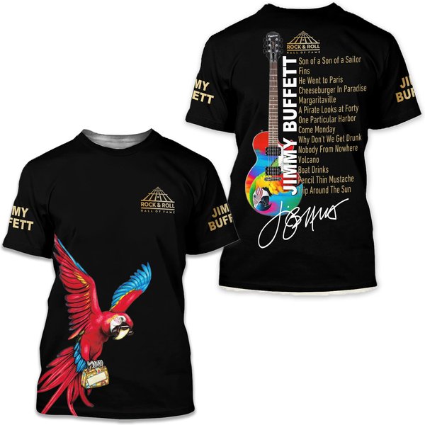Jimmy Buffett Margaritaville Hall Of Fame Introduction 3D T-Shirt-image