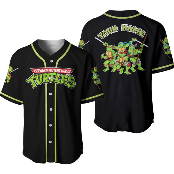 Personalized Teenage Mutant Ninja Turtles Baseball Jersey, Turtle Brothers 3D-image