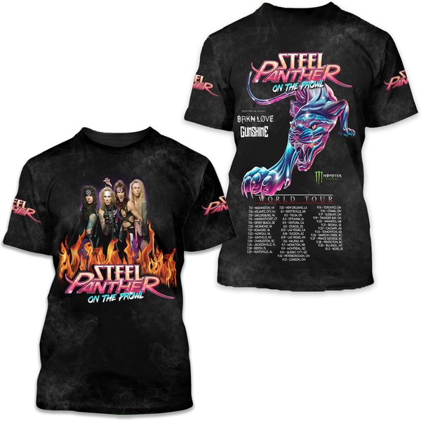 Steel Panther Tour 3D Shirt Short Sleeves Gift For Men Women-image