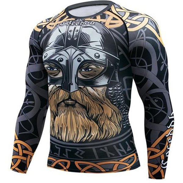 Viking Joggers Sets Men Running Sets Compression Sports Suits Tights Clothes Gym Fitness Sportswear-image
