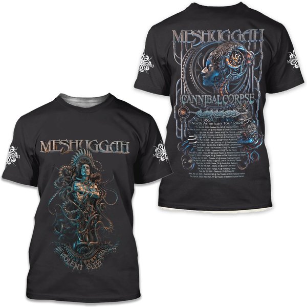 Meshuggah – Cannibal Corpse North American Tour 2025 3D T-Shirt-image