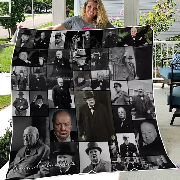 Winston Churchill Fleece Blanket-image