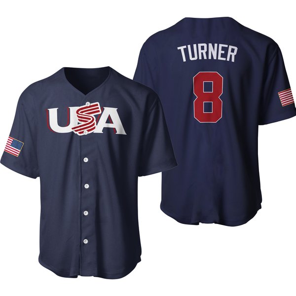 Trea Turner #8 Jersey Turner Usa Baseball Team 2023 World Baseball Classic Navy-image
