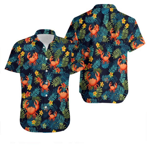 Crab Hawaiian Shirt For Men, Women, Crab Aloha Shirt Summer Casual Button Down-image