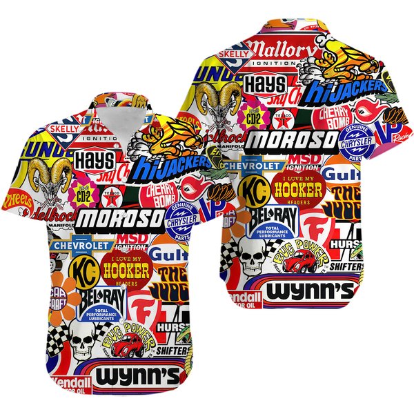 Racing Car Labeling Hawaiian Shirt Soft Hawaii Shirts 3D Hawaiian Aloha Shirt-image