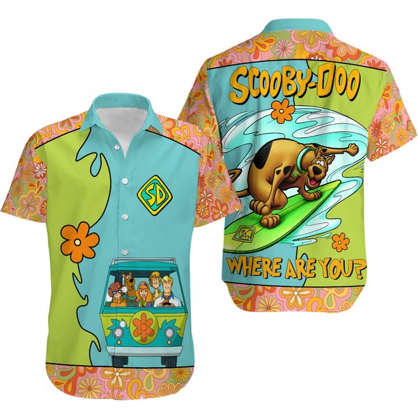 Scooby Doo Summer Hawaiian Shirt, Scooby Doo Surfing Hawaiian Shirt-image