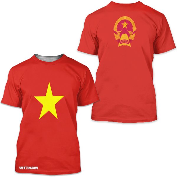 Vietnam Flag Shirt, Patriotic 3D T-Shirt-image
