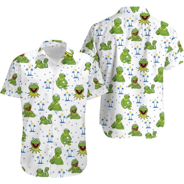 K The Frog Hawaiian Shirt, Palm Tree Summer Shirt, Aloha Summer Vacation-image