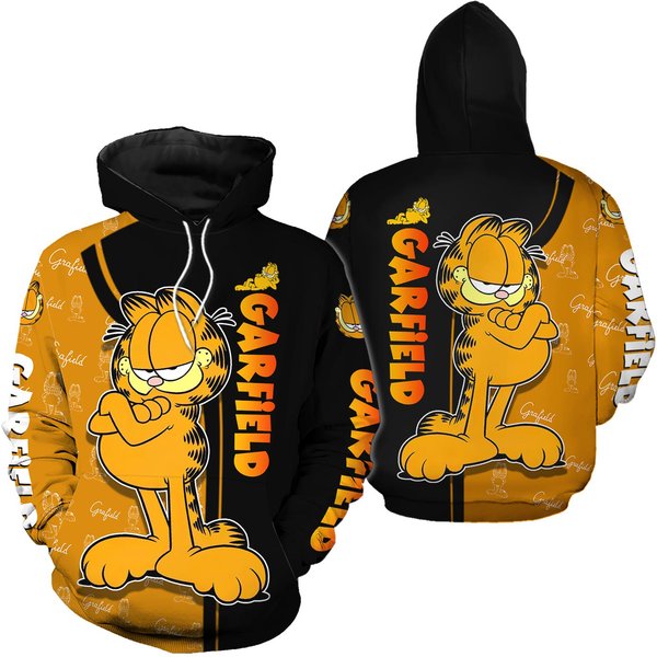 Garfield Character Hoodie And Leggings Set-image