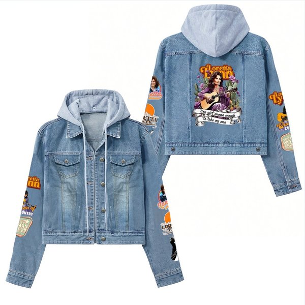 Loretta Lynn Cool Style Hoodie Denim Jacket