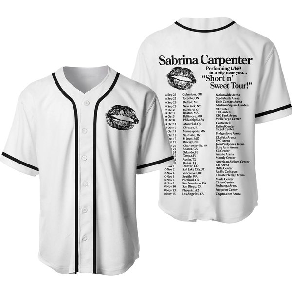 Sabrina Carpenter Short N' Sweet Tour Merch Baseball Jersey-image