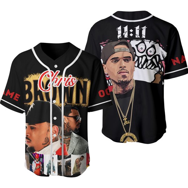 Chris Brown Baseball Jersey, Custom Baseball Jersey, Chris Brown 11 11 Tour-image