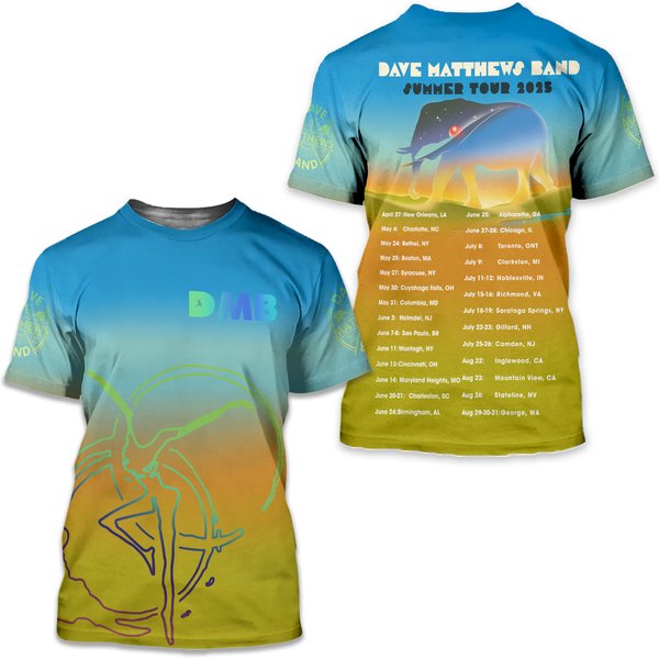 Dave Matthews Band Summer Tour 2025 3D T-Shirt-image