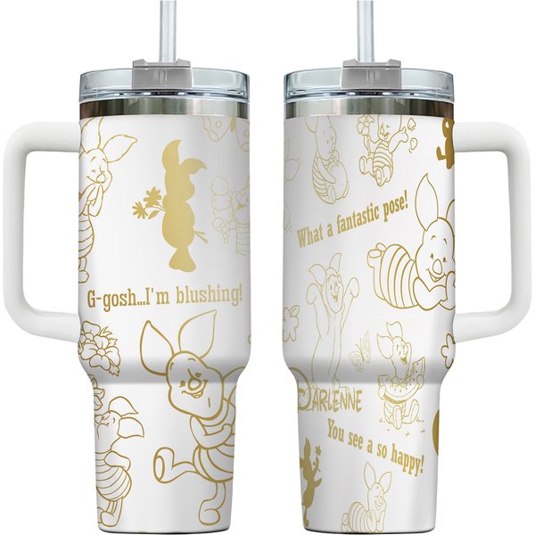 Custom Pig 40Oz Tumbler, Cartoon Characters Engraved Tumbler, Pig Movie Coffee Cup-image