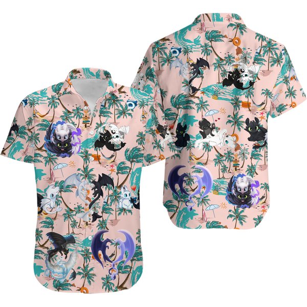 Toothless Vintage Hawaiian Shirt, How To Train Your Dragon Hawaii Shirt-image