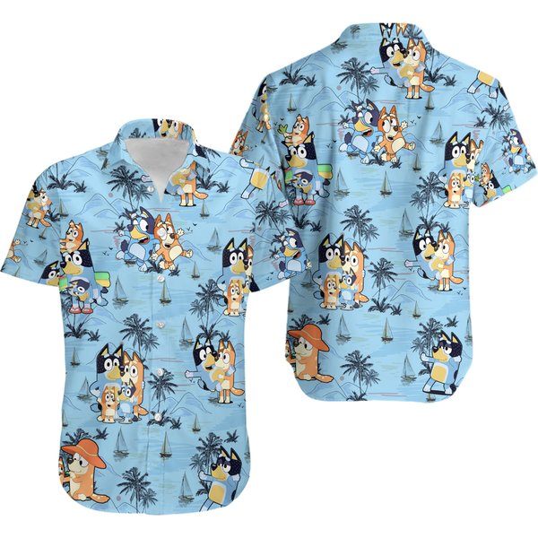 Blueys Hawaiian Shirt For Men, Cartoon Tshirt-image