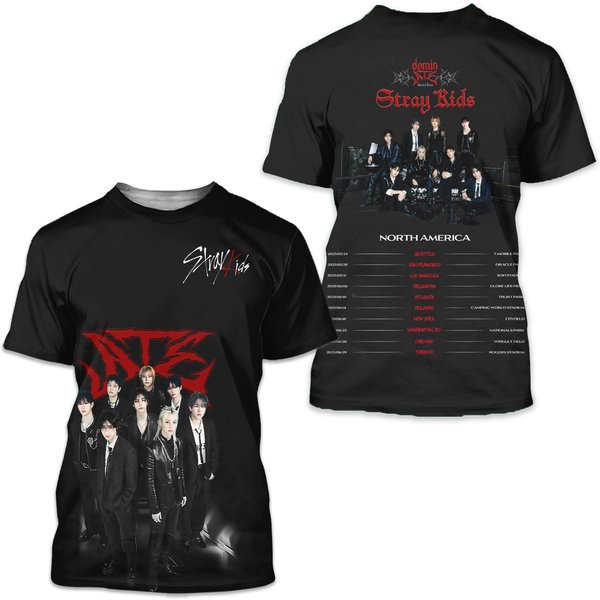 Stray Kids World Tour 2025 North America T-Shirt 3D-image
