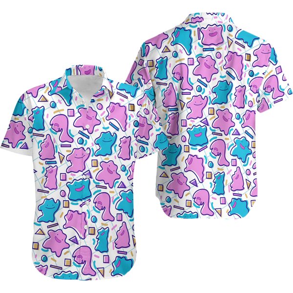 Ditto Hawaiian Button-Up Shirt Ditto Ghost Shirt-image